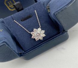 H luxury Jewellery necklace Pendants diamond sweater 925 Sterling Silver flower Plated designer thin chain women necklaces fash280Y9519638