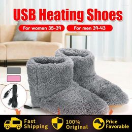 Carpets Winter USB Electric Heating Shoes For Women Men Comfortable Plush Foot Warmer Washable Heated Indoor Outdoor