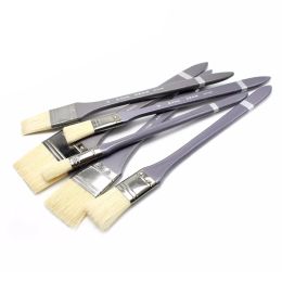 Brushes Artist Flat Bristle Hair Brush 6 Pcs Oil Painting Tool Set for Acrylic Watercolor Diy Graffiti Scrubbing Brush Art Brush Supplie