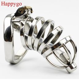 Happygo Stainless Steel Stealth Lock Device with Urethral Catheter,Cock Cage,virginity Belt,Penis Ring,A276-1 D190111056348884