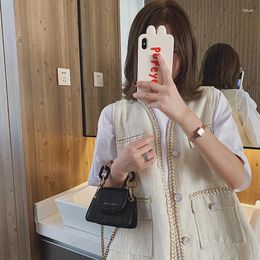 Shoulder Bags Stone Pattern PU Leather Crossbody For Women Thick Chain Design Simple Bag Lady Mini Tote Lipstick Handbags