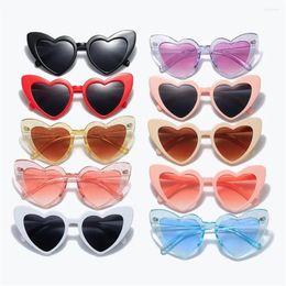 Sunglasses Heart Shaped Women Cat Eye Female Sun Glasses Retro Love Black Red Eyewear Men Oversize Shade