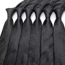 Bow Ties Est 8CM Mens Black Color Striped Paisley Formal Classic Dress Gravata Corbatas Business Necktie Jacquard Woven Neck