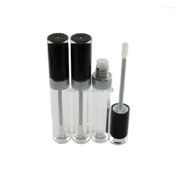 Storage Bottles 40pcs 8ml Plastic Lip Gloss Tube Black Cap Clear Bottle Lipgloss Packaging Cosmetic Container Round Empty