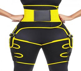 Women Neoprene Slimming Belt Sweat Body Leg Shaper 3in1 High Waist Trainer Belt Thigh Trimmer Body Shaper3923002