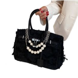 Niche Design Pearl Chain Bag Ragged Beggar One Shoulder Crossbody Handbag bag Messenger Bags Casual Top-Handle 240429