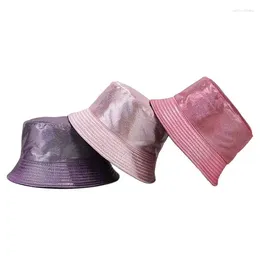 Berets Spring Cotton Color Print Bucket Hat Fisherman Outdoor Travel Sun Cap For Men And Women 228