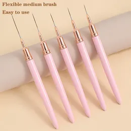 Nail Art Kits 5Pcs Liner Brushes Set Elongated Lines Striping Drawing Gel Painting Design Pen Professional Tool