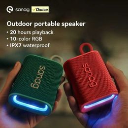 Portable Speakers Sanag M13S PRO Bluetooth Speaker 5W IPX7 Waterproof Mini Outdoor Portable Application Control Wireless Speaker Bass Speaker Handsfr J240505