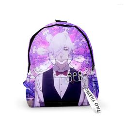 Backpack Harajuku Death Parade School Bag Cute Small Travel Bags 3D Print Oxford Waterproof Key Chain Notebook Backpacks