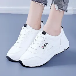 Casual Shoes Women's Vulcanize Breathable Women Sneakers Leather Spring Lace Up Running Sports-shoes Summer White
