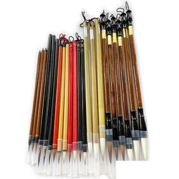 Painting Supplies Calligraphy Chinese Traditional Set Brush Landscape Weasel Hair Pen Writing For Students Drop Delivery Home Garden Dhlmx