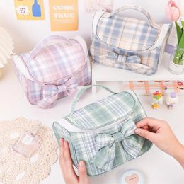 Cosmetic Bags Portable Outdoor Zipper Bowknot Wash Bag Large Capacity Beauty Pouch Toiletries Organizer Makeup