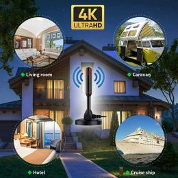 Receivers TV Indoor Antenna 4K 1080P HDTV Digital Signal Amplifier 120 Miles Long Range Receive Aerial Booster Indoor Outdoor Antenna