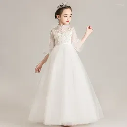 Girl Dresses Flower Boy Host Princess Spring Fluffy Gauze Western Evening Birthday Wedding Performance Dress
