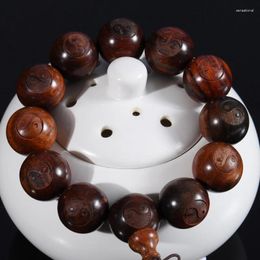 Strand Laos Rosewood Bracelet Taiji Eight Diagrams Beads Buddha Men And Women Crafts2.0cm Primary Color Gossip
