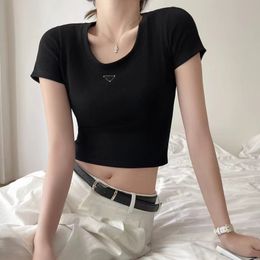 Women designer clothes Black short t shirt tops tee Pure cotton Round neck short sleeved tees sexy slim fit fashion tshirt top Asian Size S-XL