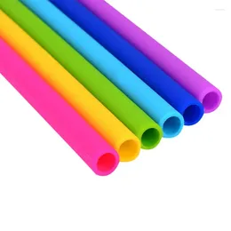 Spoons Grade Silicone Straws Environmentally Friendly Tubes Can Be Recycled 6 Pieces Are Loaded With 2 Cleaning Brushes