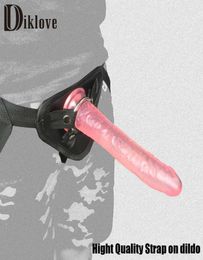 Diklove 21cm LONG Strap On Dildo for WomenLesbian Strapon Harness dildo pantis Sex Toys for Adult Game sex product Y1910242573657