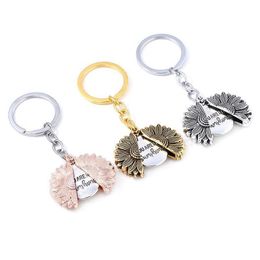 Key Rings Sunflower Locket Keychain Open Letter You Are My Sunshine Designer Gold Chain Bag Hangs Love Jewellery Drop Delivery Dh8Qg