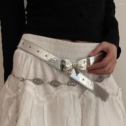 Belts Fashion Metal Bowknot Buckle Belt Women Casual Skirt Accessories Daily Matching Jeans Waist Decoration