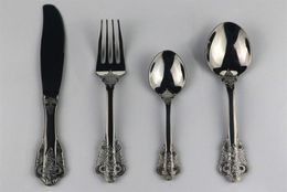 304 Stainless Steel Flatware Set Black Dinnerware Set Cutlery Tableware Silverware Western Fork Knife Drop 271g7084420