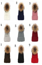 Quality Removable Real Mink Fox Fur Pom Poms Ball Acrylic Beanies Winter Warm Plain Hats Adults Slouchy Mens Womens Snow Warm Hat 6030029
