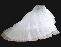 Bridal Petticoat White ALine 3 Layers 2 Hoop Train Sweep Slip Wedding Dress CrinolineSkirt Underskirts For Wedding Ball Gowns Pag1119995