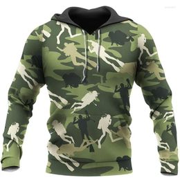 Men's Hoodies Fashion Hoodie 3D Printing Diving Art Sweatshirt Autumn Street Unisex Casual Sports Jacket