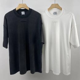 Washed Embroidery T Shirt T-shirt High Quality Tops Tee