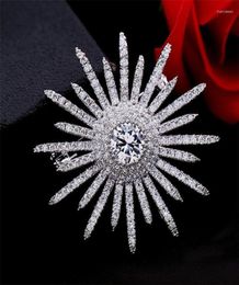 Pins Brooches Large White Cubic Zirconia Brooch Pin Luxury Crystal For Women Wedding Jewellery Bling Broach Dress Broches Marc228429485