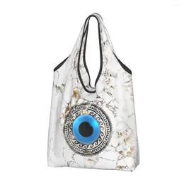 Storage Bags Evil Eye Grocery Shopping Cute Shopper Tote Shoulder Bag Large Capacity Portable Amulet Turkish Handbag