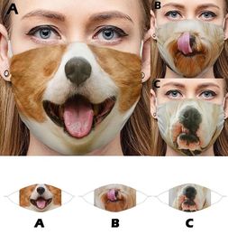 Funny Dog Mask for Women Men Fashionable Print Anti-dust Mouth Cover Decoration Accessories Polyester Cotton Masks5185098