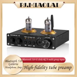 Amplifier AIYIMA SMSL Lossless USB Bluetooth 5.0 Player Preamp HiFi Headphone Amp EF95 5654 6K4 Vacuum Tube Preamplifier Amplifier