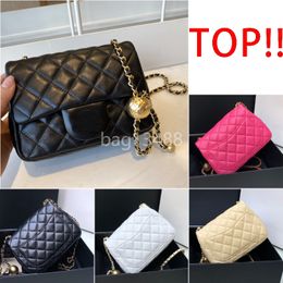 designer bag mini flap bag handbag high quality pearl crush purse crossbody shoulder chain bag lambskin leather black purses handbag for woman small clutch hobo