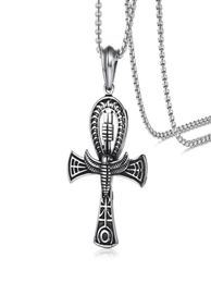 Punk Street Key To Life Egypt Necklaces For Men Middle Ages Stainless Steel Totem Scarab Ankh Pendant Jewelry PN103829218847532674