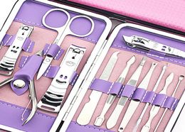 Professional Stainless Steel Nail Art Tool Set 12pcsSet Complete Manicure Set Pedicure Nail Clippers Scissors Grooming Kit8782482