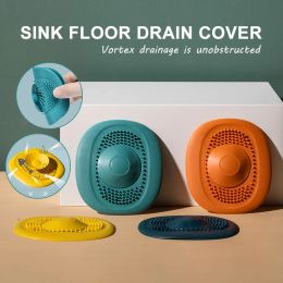 Set Silicone Floor Drain Kitchen Sink Filter Bathroom Press Floor Drain Drainage Hair Filter Universal Anticlogging Sink Accessorie