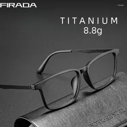 Sunglasses Frames FIRADA Fashion Comfortable Glasses Retro Business Titanium Eyewear Square Optical Prescription Eyeglasses Frame For Men