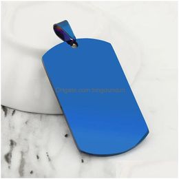 Dog Tag Id Card 28X50Mm Blank Stainless Steel Military Army Tags Mirror Surface Laser Engravable Fashion Men Pendants Fy3831 Drop Deli Dhvdz