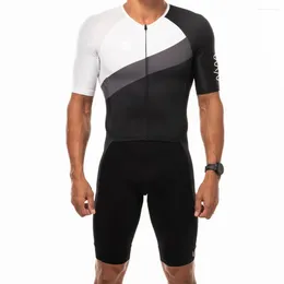 Racing Sets 2024 GG Mens Short Sleeves Triathlon Jersey Suit Bike Kit Cycling Ciclismo Speed Jumpsuit Swimming Skinsuit