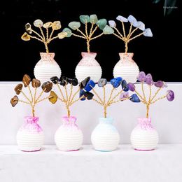 Decorative Flowers 4.7inch Crystal Artificial Trees Fake Plant Ornaments For Office Indoor Bedroom Home Room Decor Wedding Decoration Crafts