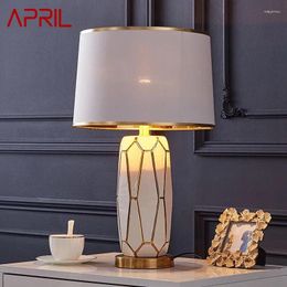 Table Lamps APRIL Contemporary Ceramics Lamp Luxurious Living Room Bedroom Bedside Desk Light El Engineering Decorative
