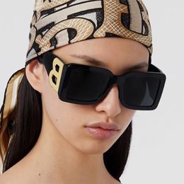 Sunglasses Samjune B Square Woman Oversized Vintage Shades Big Frame Sun Glasses For Female UV400Sunglasses 266H