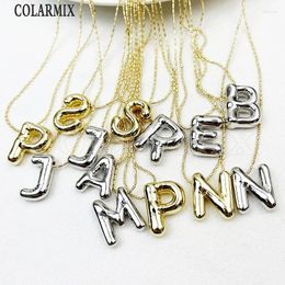 Chains 6 Pieces Chunky Ballon Shape Letter Pendant Inital Necklace Charms Jewellery Women Gift 52847