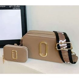 2Pcs/Set!Lady Luxury The CAMERA Bag Designer Bag Handbag Snapshot Marc Tote Classic Zipper Shoulder Bag Fashion Mini Wallet Tote Top Han 234