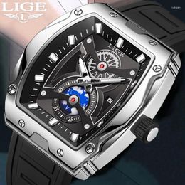 Wristwatches LIGE Fashion Silicone Watch For Men Military Sports Quartz Top Chronograph Clock Male Waterproof Watches