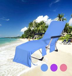 Beach Towel Adults Sun Lounger Bed Holiday Garden Swimming Pool Lounge Pockets Carry Bag Chairs Cover Bath Towel Y2004298368183