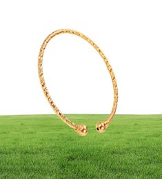 DIY Whole dom size Solid Yellow Gold Filled Dubai bangles Fine Gold Helix Ethiopian bangle bracelet African Women7286905