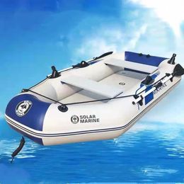 3 Layer PVC Inflatable Boat Wear Resistant Laminated Fishing Boat For 2-6 Person Kayak Rowing Canoeoutboard motor 240425